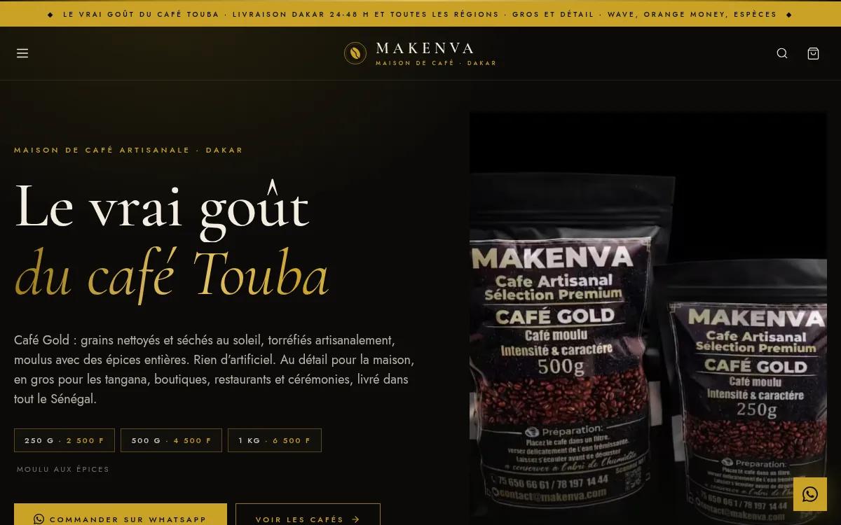 MAKENVA Café — E-commerce · Café — projet livré par Kolonell