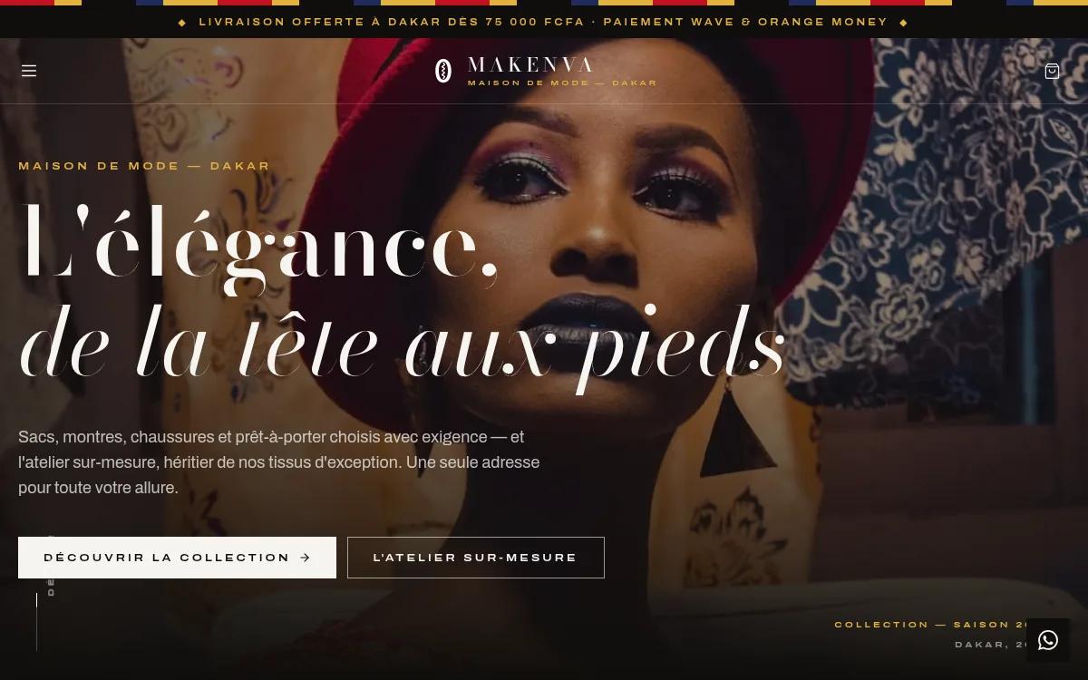 MAKENVA Mode — E-commerce · Mode — projet livré par Kolonell