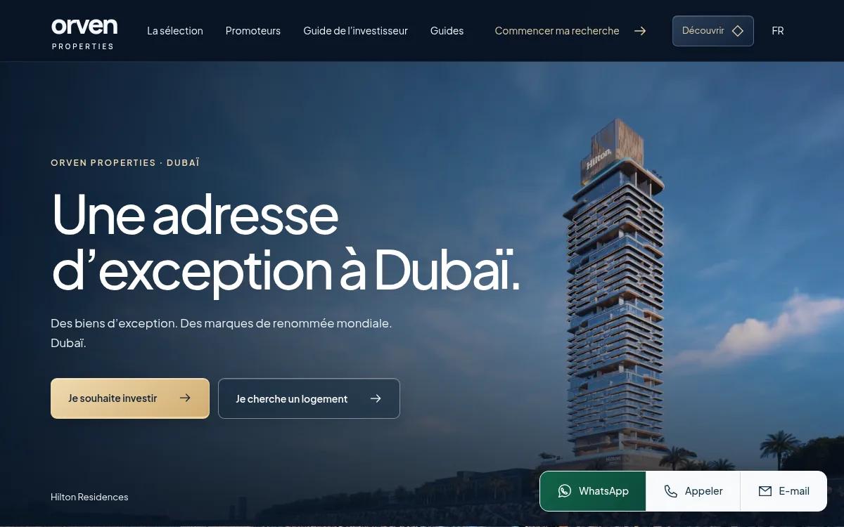 Orven Properties — Immobilier · Dubaï — projet livré par Kolonell